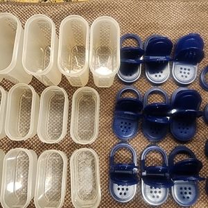 Lot of Tupperware Stackable Spice containers and Lids 5 Large, 8 small